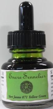 Sennelier ink 871 YELLOW GREEN  30 ml (100 ml=20,90 €)